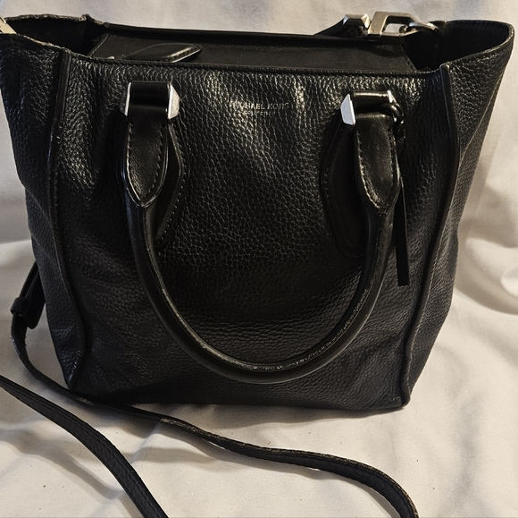 Michael Kors Navy Blue Pebbled Leather Handbag Tote Crossbody Made In Italy - Picture 2 of 13